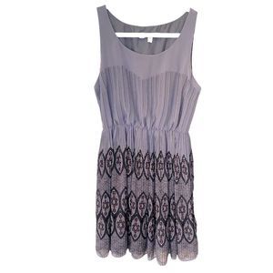 LC Lauren Conrad Lavender and Black Midi Dress